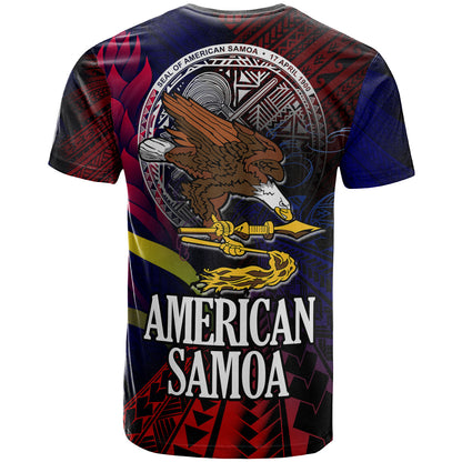 American Samoa T-shirt - Custom Seal Of American Samoa Gradient Color Style