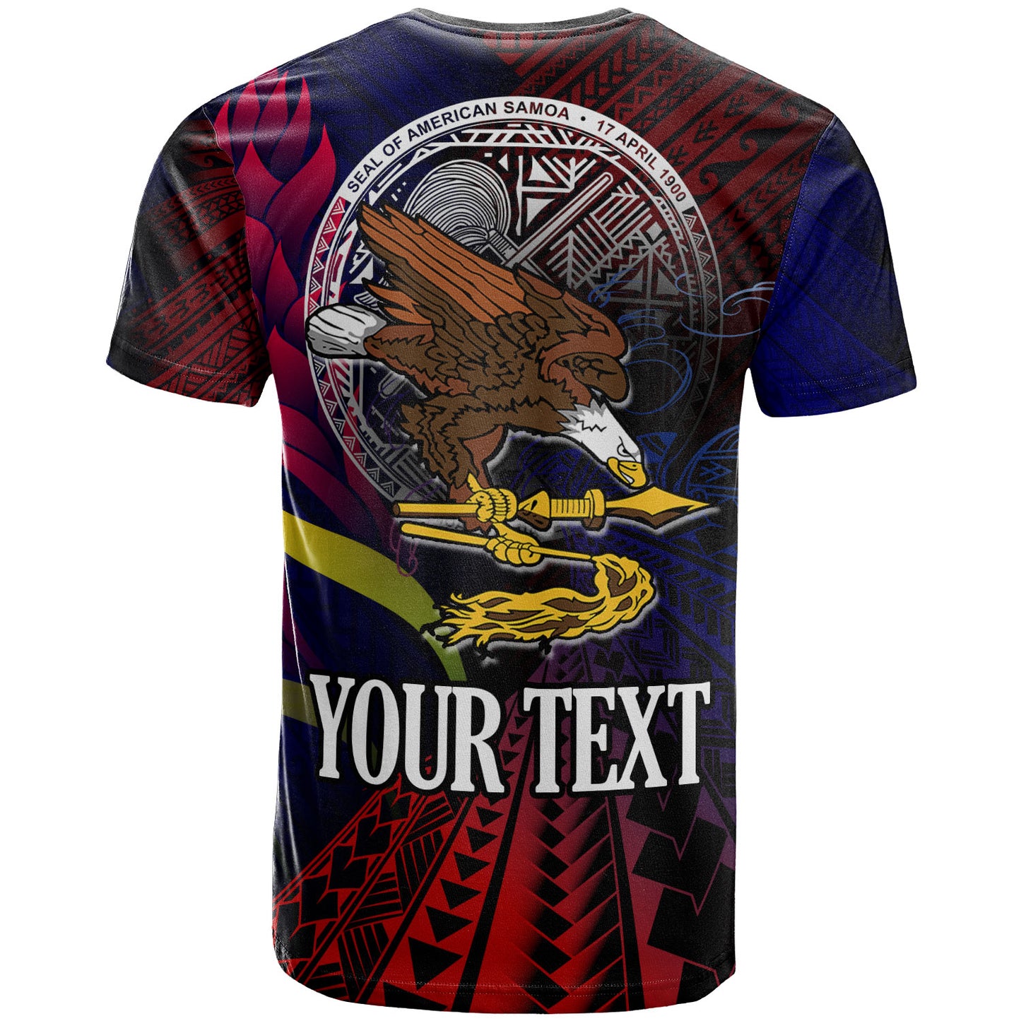 American Samoa T-shirt - Custom Seal Of American Samoa Gradient Color Style