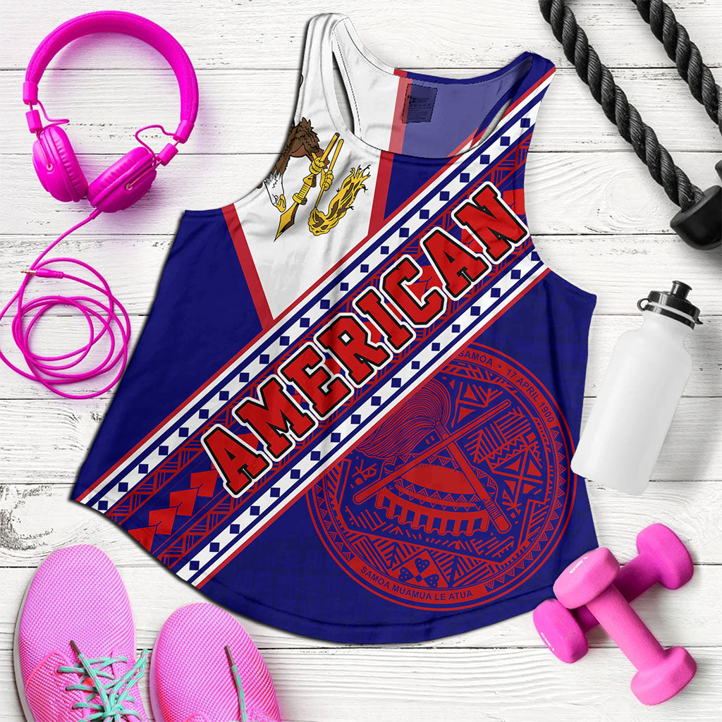 American Samoa Women Tank Flag And Coat Of Arms