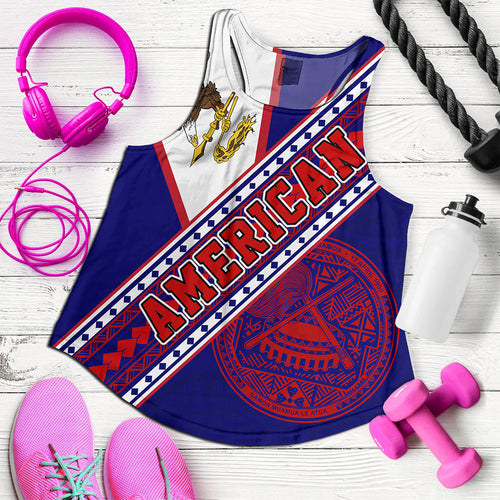 American Samoa Women Tank Flag And Coat Of Arms