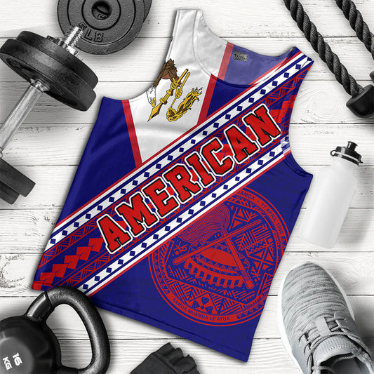 American Samoa Tank Top Flag And Coat Of Arms