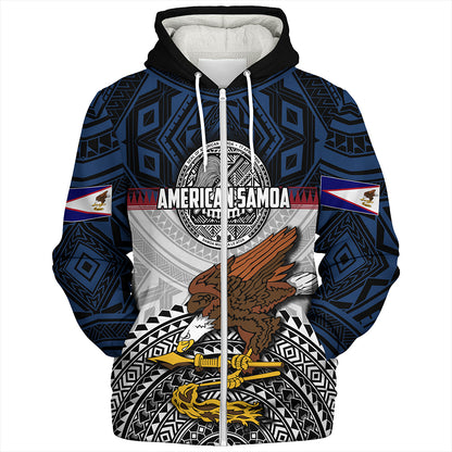 Samoa Sherpa Hoodie Seal Of American Samoa Polynesian