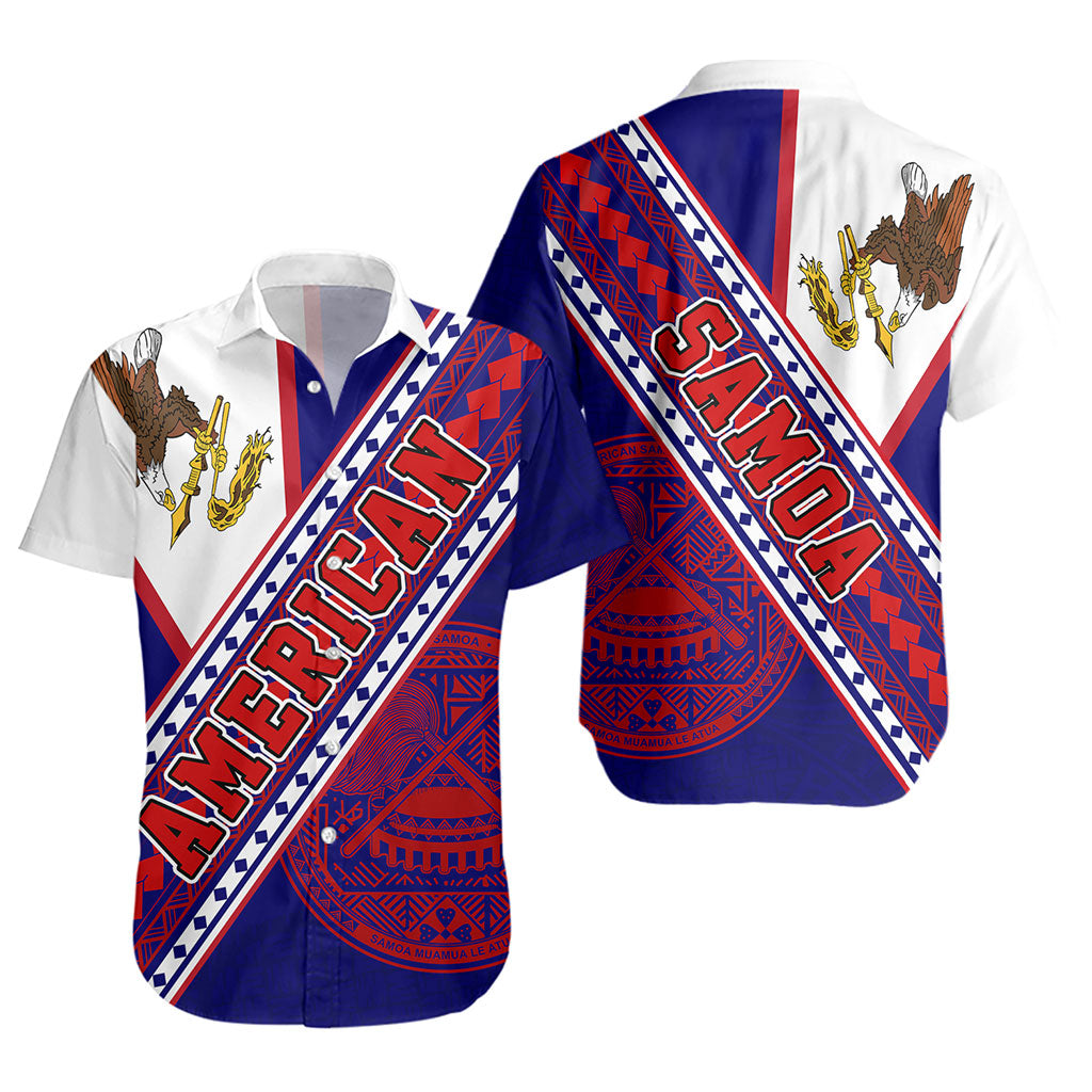 American Samoa Short Sleeve Shirt Flag And Coat Of Arms