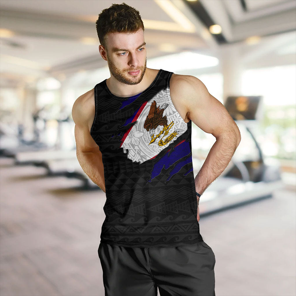 American Samoa Tank Top Tribal Polynesia Flag Crack Style