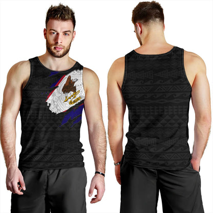 American Samoa Tank Top Tribal Polynesia Flag Crack Style