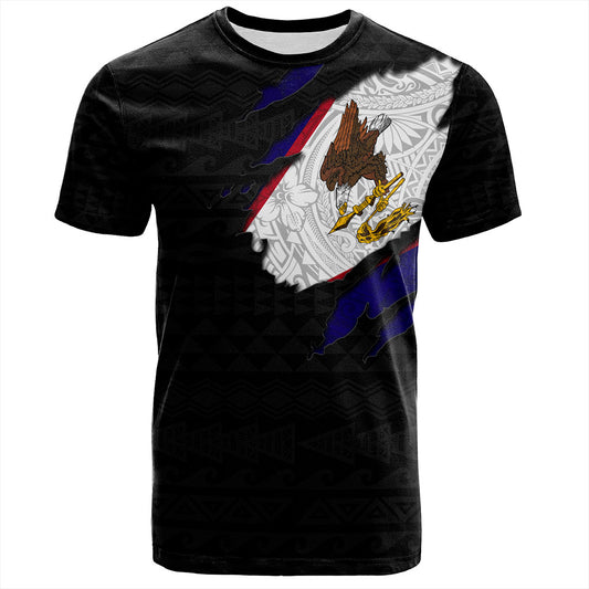 American Samoa T-Shirt Tribal Polynesia Flag Crack Style