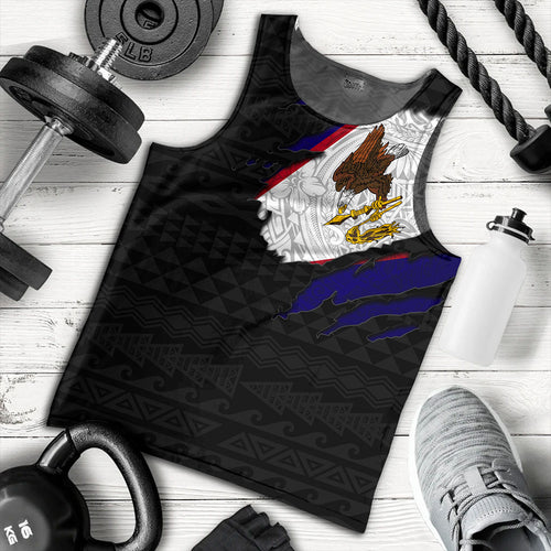 American Samoa Tank Top Tribal Polynesia Flag Crack Style