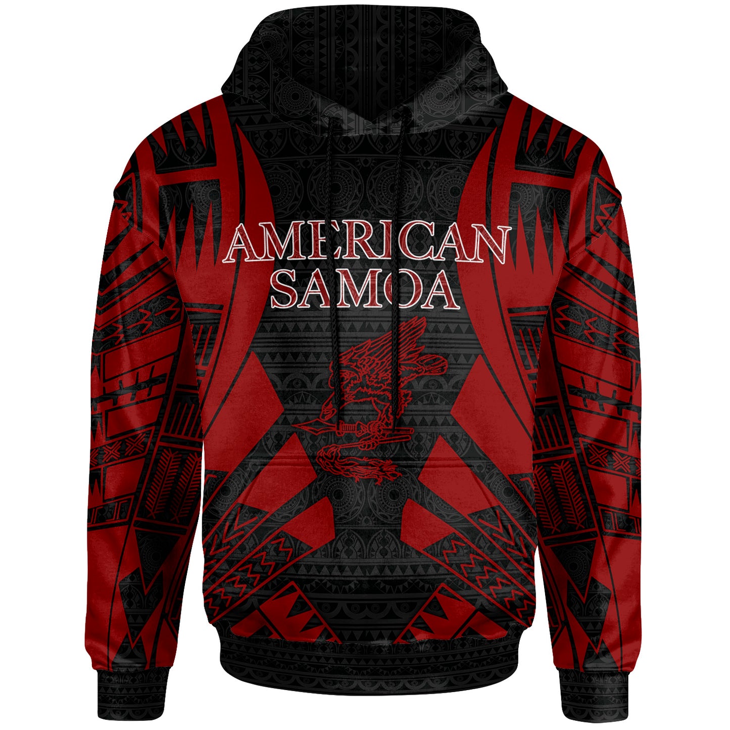 American Samoa All Over Hoodie - Tattoo Red Version