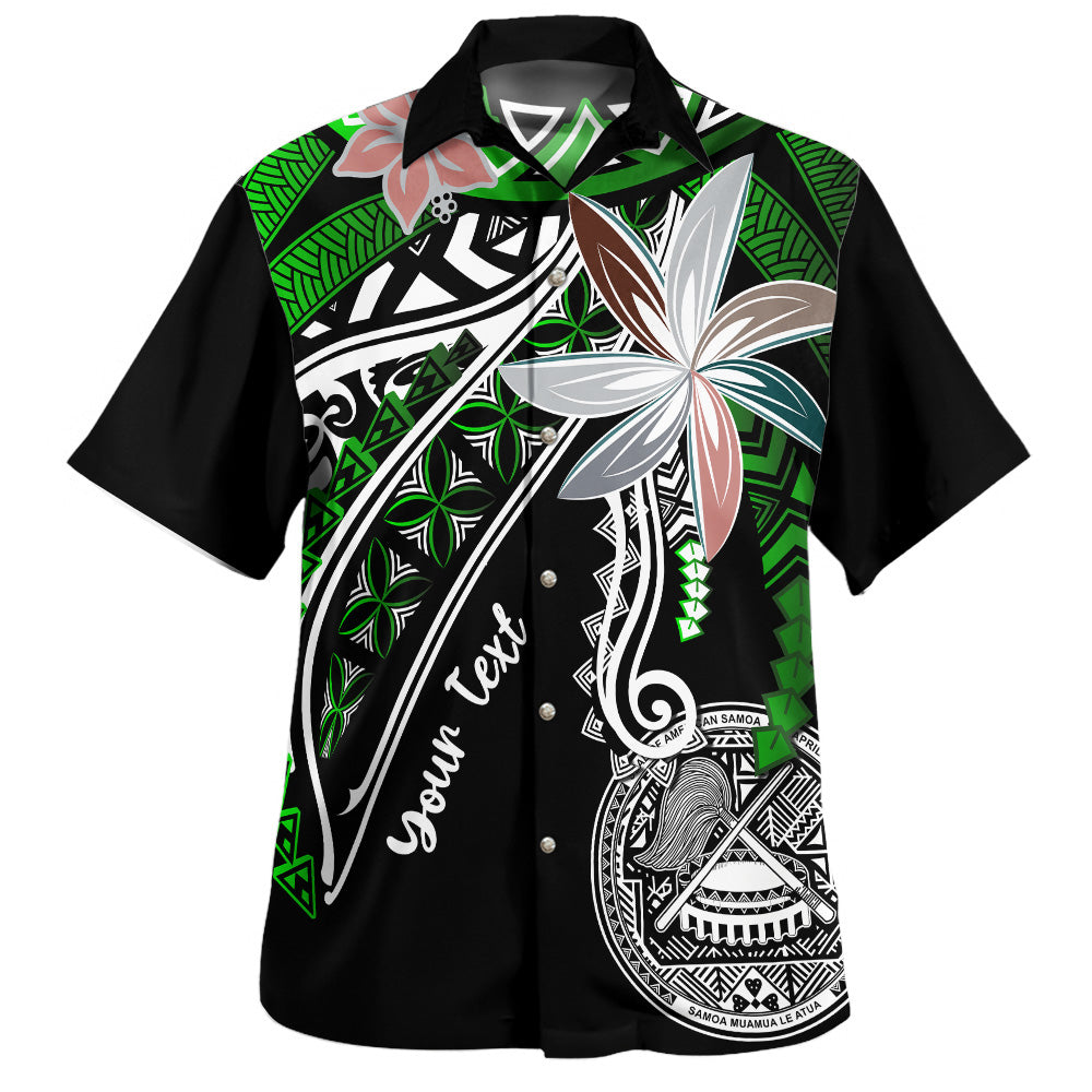 American Samoa Hawaiian Shirt Custom Personalised Fanciful Forest Green