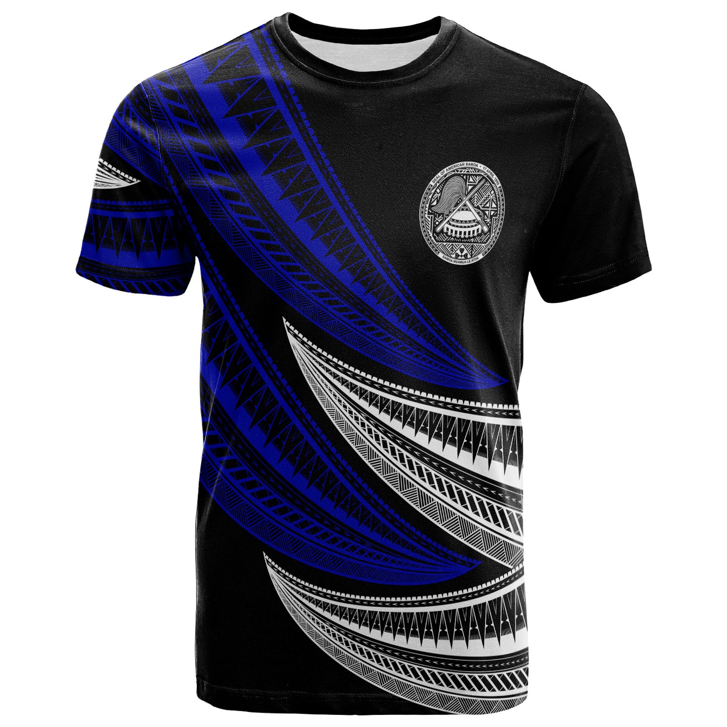 American Samoa Custom Personalised T-Shirt - Wave Pattern Alternating