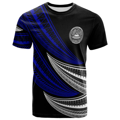 American Samoa Custom Personalised T-Shirt - Wave Pattern Alternating