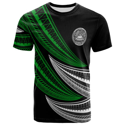 American Samoa Custom Personalised T-Shirt - Wave Pattern Alternating