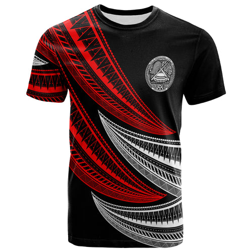 American Samoa Custom Personalised T-Shirt - Wave Pattern Alternating