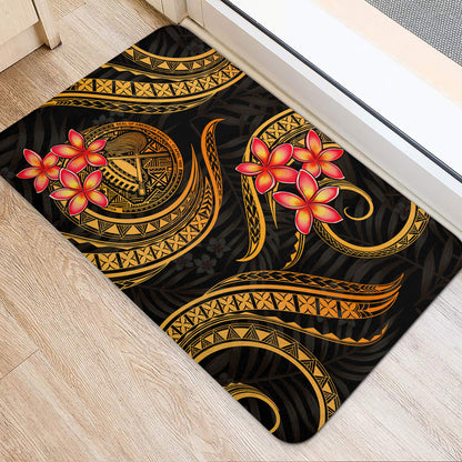 American Samoa Door Mat - Gold Plumeria