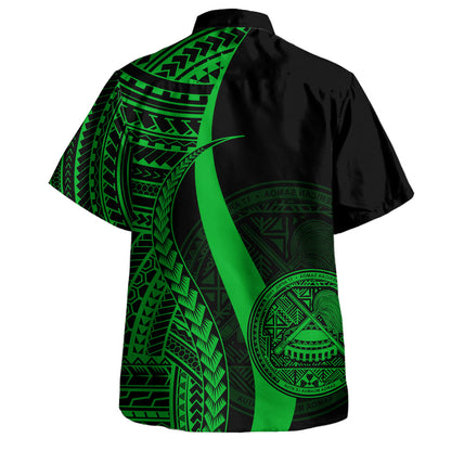 American Samoa Combo Dress And Shirt - Polynesian Tentacle Tribal Pattern Green