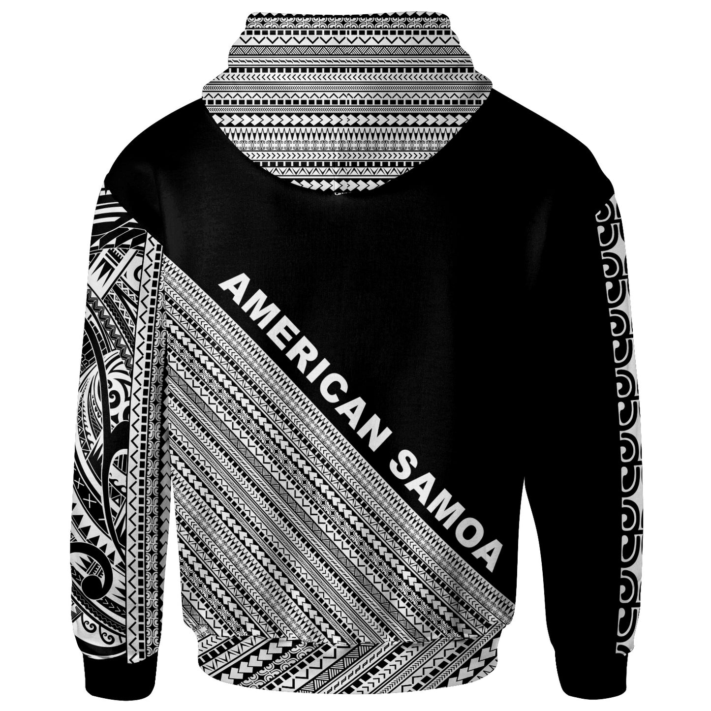 American Samoa  Hoodie - Polynesian Diagonal Pattern