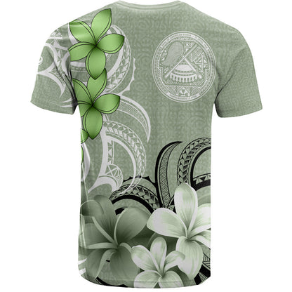 American Samoa T-Shirt Custom Personalised Floral Spirit Sage Green