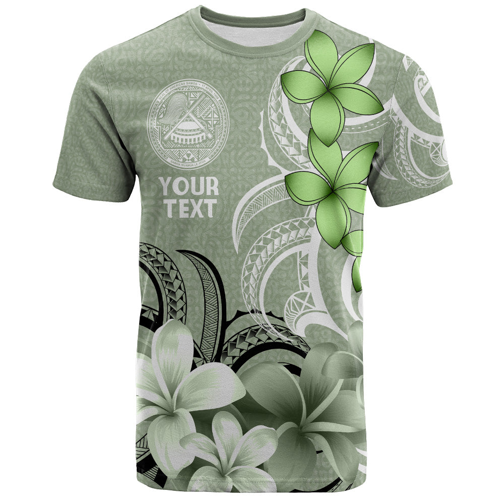 American Samoa T-Shirt Custom Personalised Floral Spirit Sage Green
