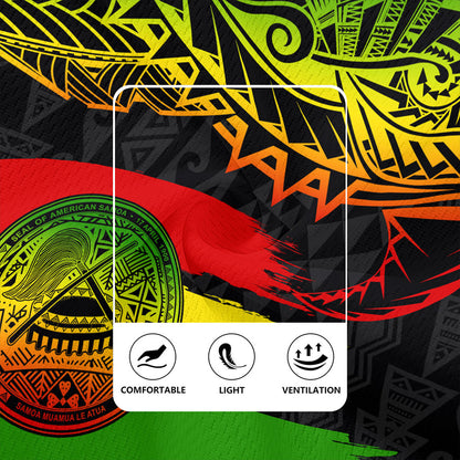 American Samoa Rugby Jersey Tribal Polynesian Grunge Reggae