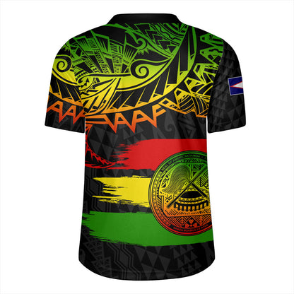 American Samoa Rugby Jersey Tribal Polynesian Grunge Reggae