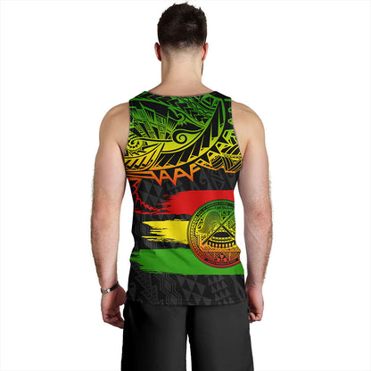 American Samoa Tank Top Tribal Polynesian Grunge Reggae