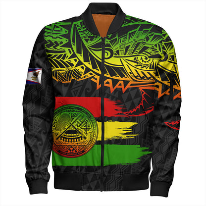 American Samoa Bomber Jacket Tribal Polynesian Grunge Reggae