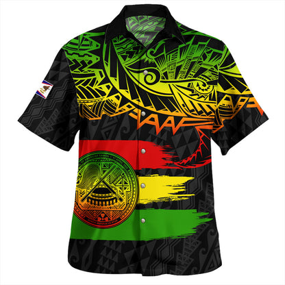 American Samoa Hawaiian Shirt Tribal Polynesian Grunge Reggae