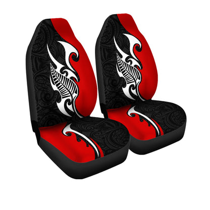 New Zealand Car Seat Cover - Aotearoa Silver Fern Maori