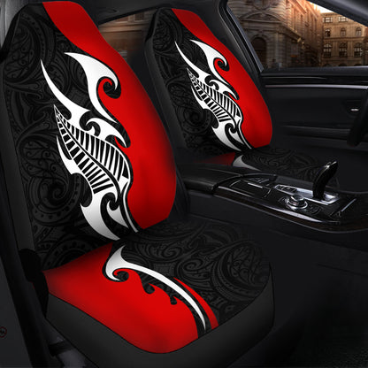 New Zealand Car Seat Cover - Aotearoa Silver Fern Maori