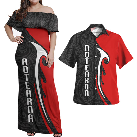 New Zealand Combo Dress And Shirt - Aotearoa Silver Fern Maori