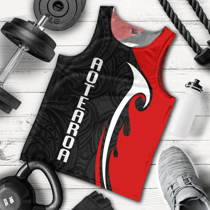 New Zealand Men Tank Top - Aotearoa Silver Fern Maori