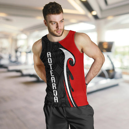 New Zealand Men Tank Top - Aotearoa Silver Fern Maori