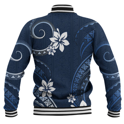 Hawaii Baseball Jacket Polynesian Pattern Plumeria