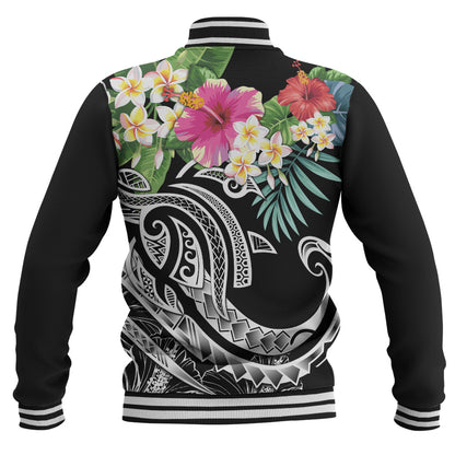 Polynesian Baseball Jacket Summer Plumeria