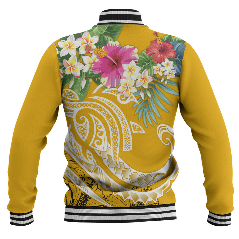 Polynesian Baseball Jacket Summer Plumeria