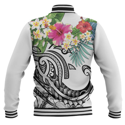 Polynesian Baseball Jacket Summer Plumeria