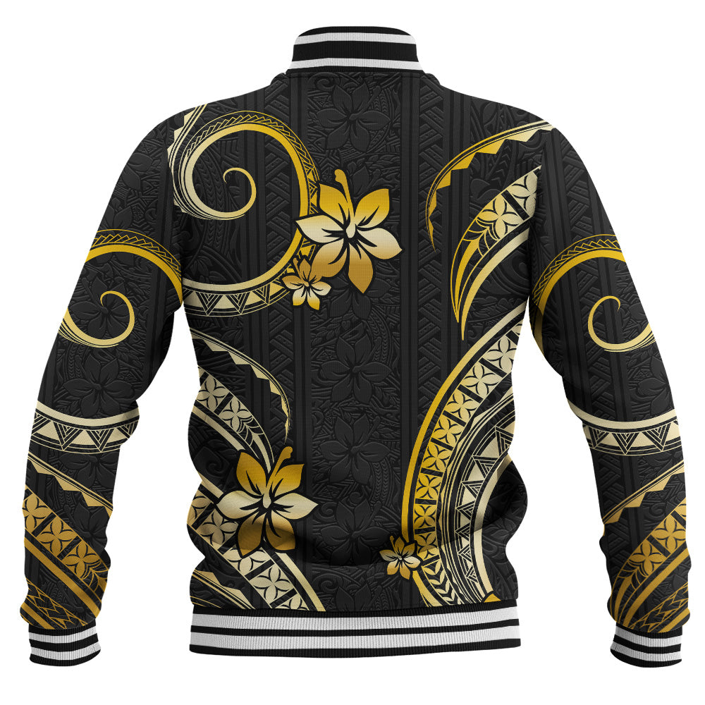 Hawaii Baseball Jacket Polynesian Pattern Plumeria
