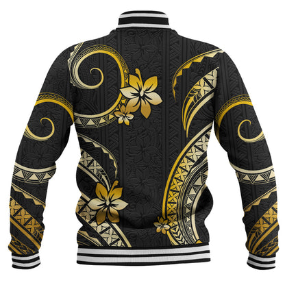Hawaii Baseball Jacket Polynesian Pattern Plumeria
