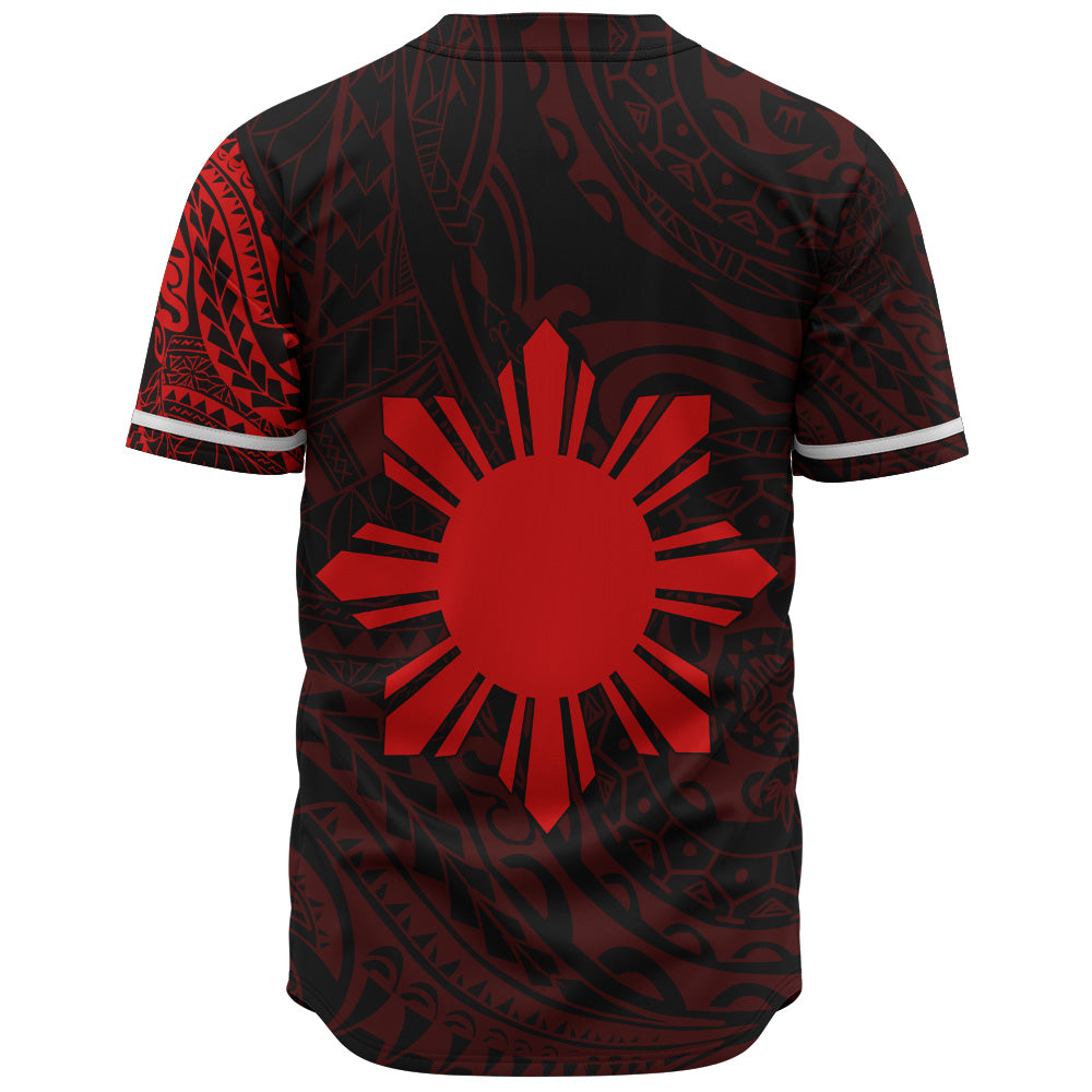 Philippines Filipinos Polynesian Tattoo Style Baseball Shirt