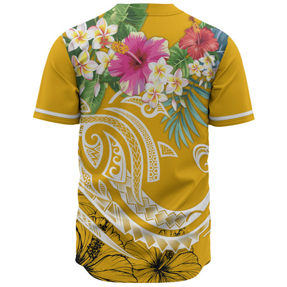Polynesian Baseball Shirt Summer Plumeria