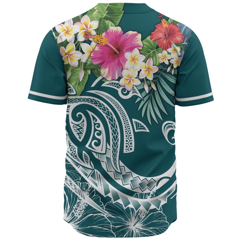 Polynesian Baseball Shirt Summer Plumeria