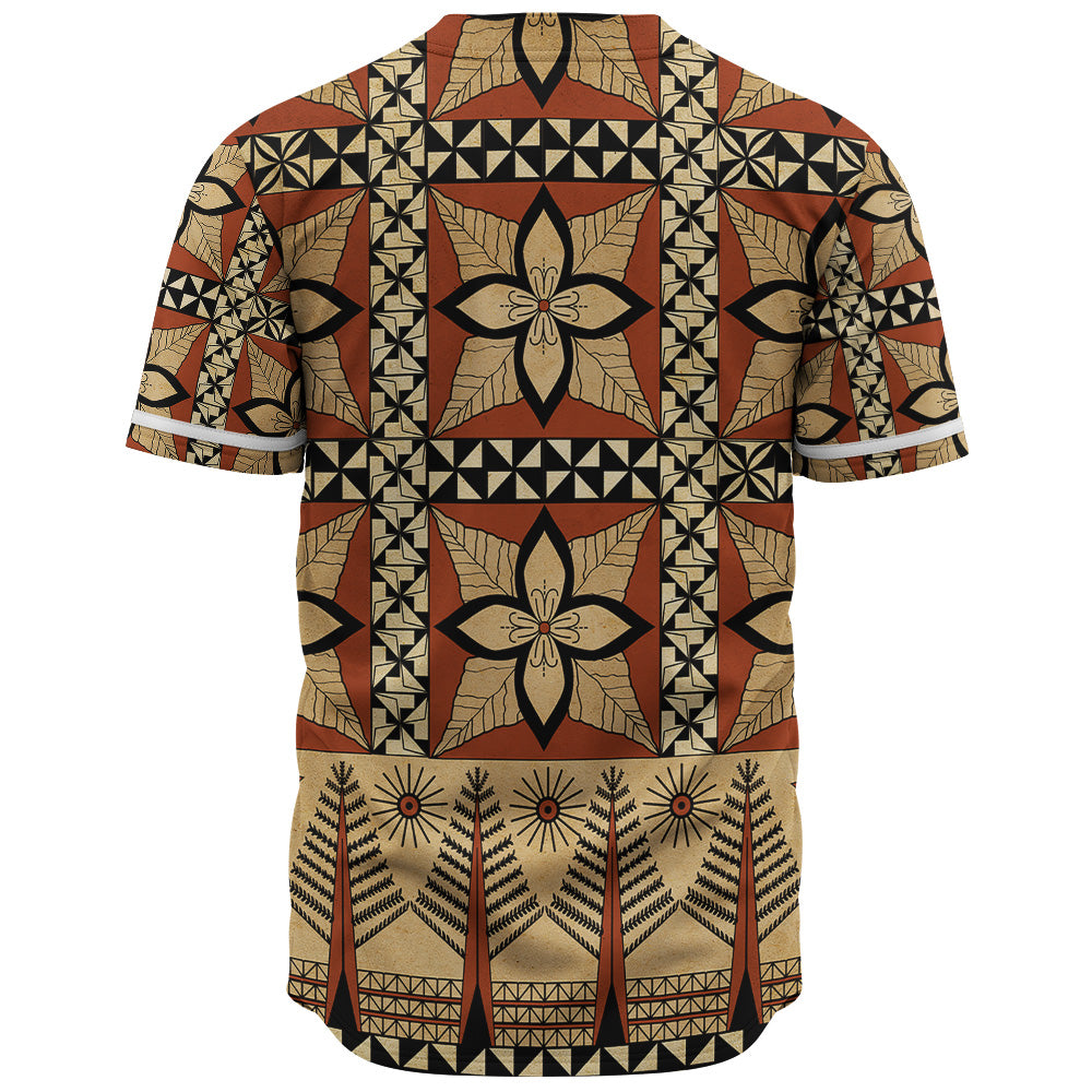 Tonga Baseball Shirt Tapa Motif