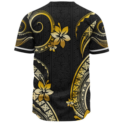 Hawaii Baseball Shirt Polynesian Pattern Plumeria