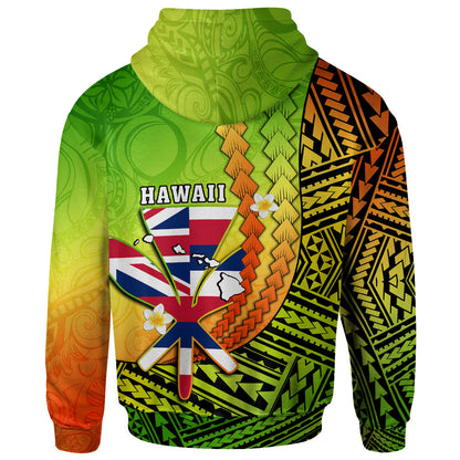 (Na Mele) Hawaii Polynesian Hoodie - Hawaii Coat Of Arms Polynesian Reggae Hoodie