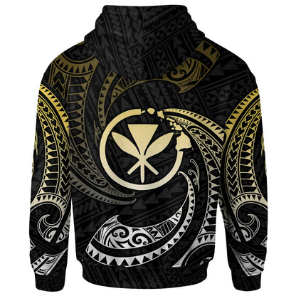 RHB Hawaii Polynesian Hoodie - Gold Tribal Wave