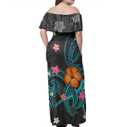 Hawaii Custom Personalised Woman Off Shoulder Long Dress Legend of Hawaii