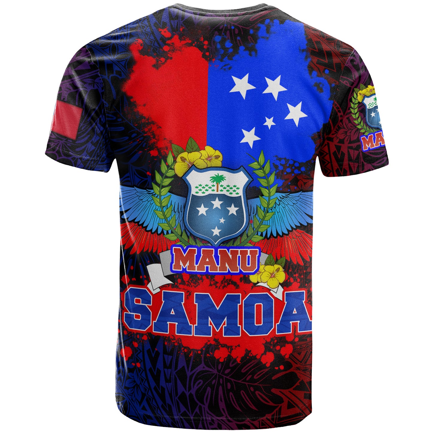 Samoa Custom Personalised T-Shirt Manu Wings Color Flag Style