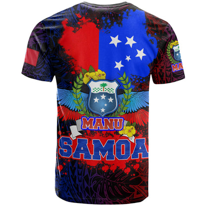 Samoa Custom Personalised T-Shirt Manu Wings Color Flag Style