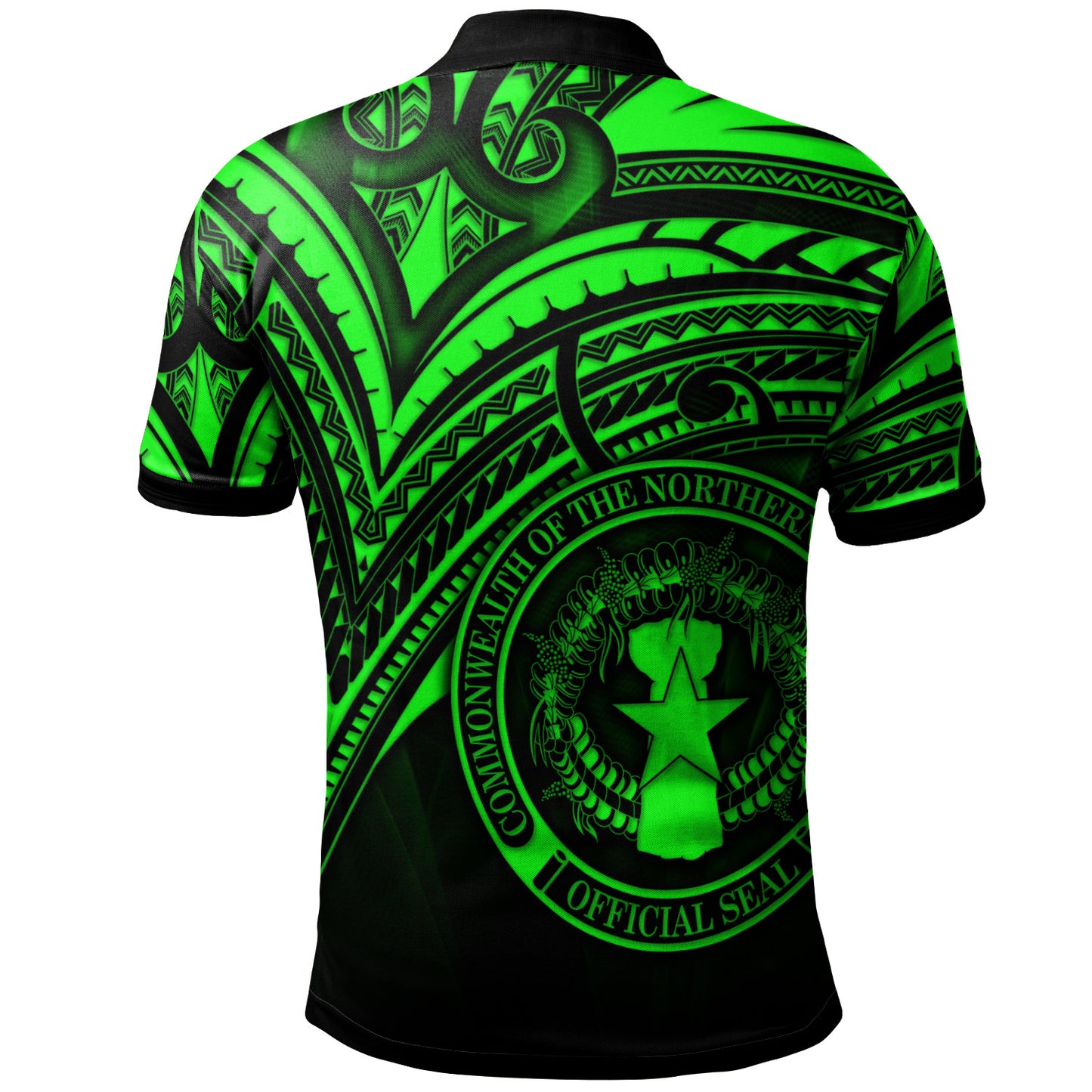 Northern Mariana Islands Polo Shirt - Green Color Cross Style