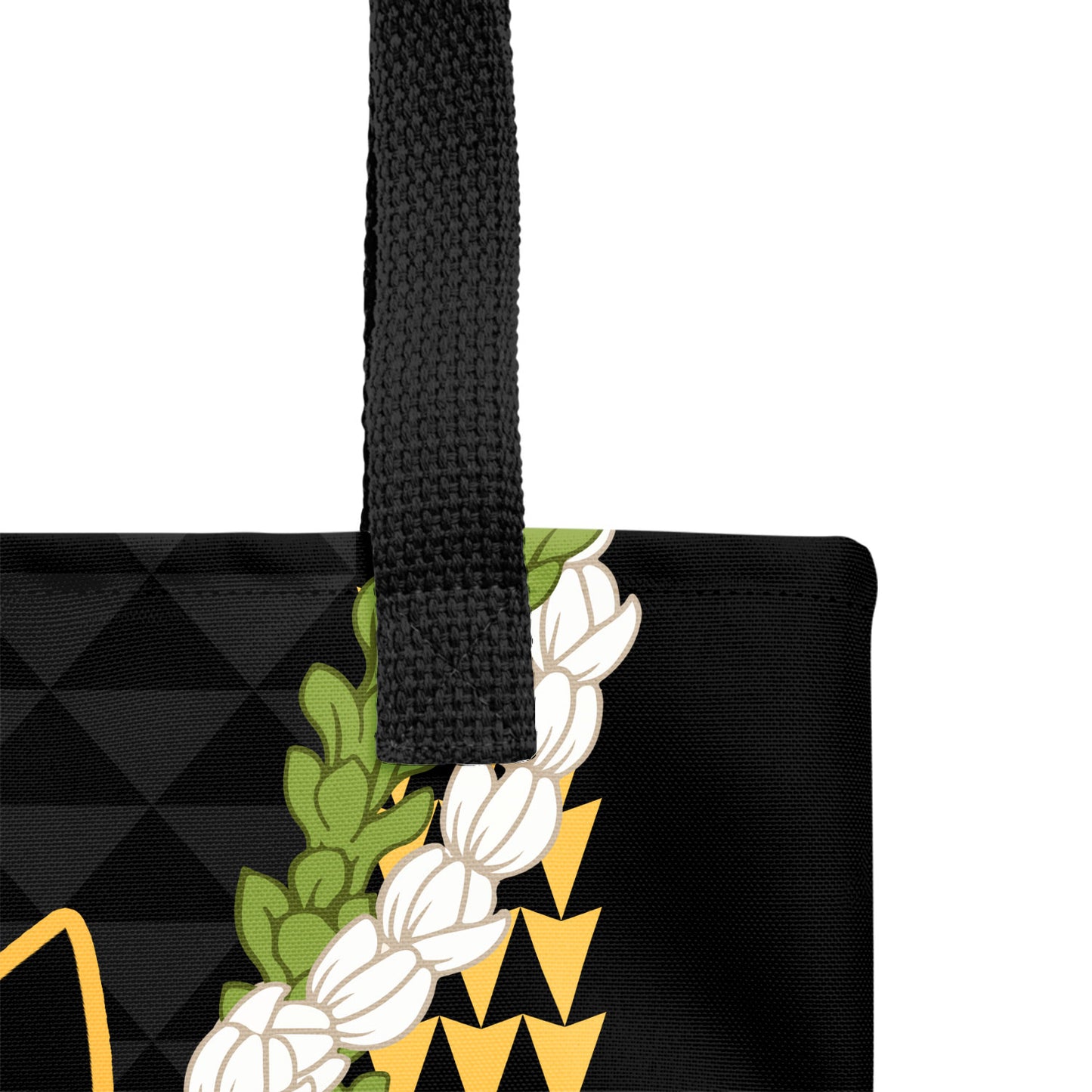 Hawaii Tote Bag Kanaka Maoli Puakenikeni Maile Flower Lei